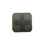 Шеврон Крест черный медика, фон олива PVC